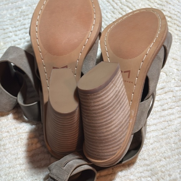 Mark Fisher Medium Natural Suede Valen ankle strap open toe sandals sz 7 new - Picture 9 of 11